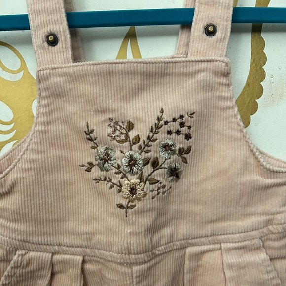 Jamie Kay Pink Corduroy Overalls with Embroidery - Picture 2 of 6